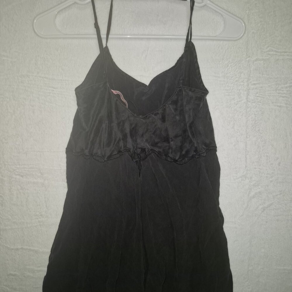 Victoria’s Secret Black Chiffon Floral Slip Chemise – Small, Romantic Y2K Linger - Picture 2 of 9